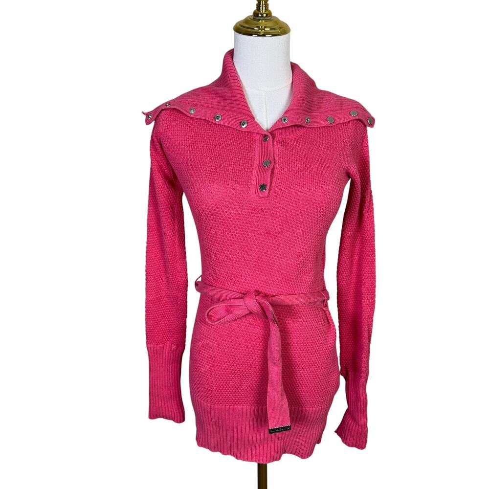 Armani Exchange Belted Snap Neck Pullover Sweater US Women's S